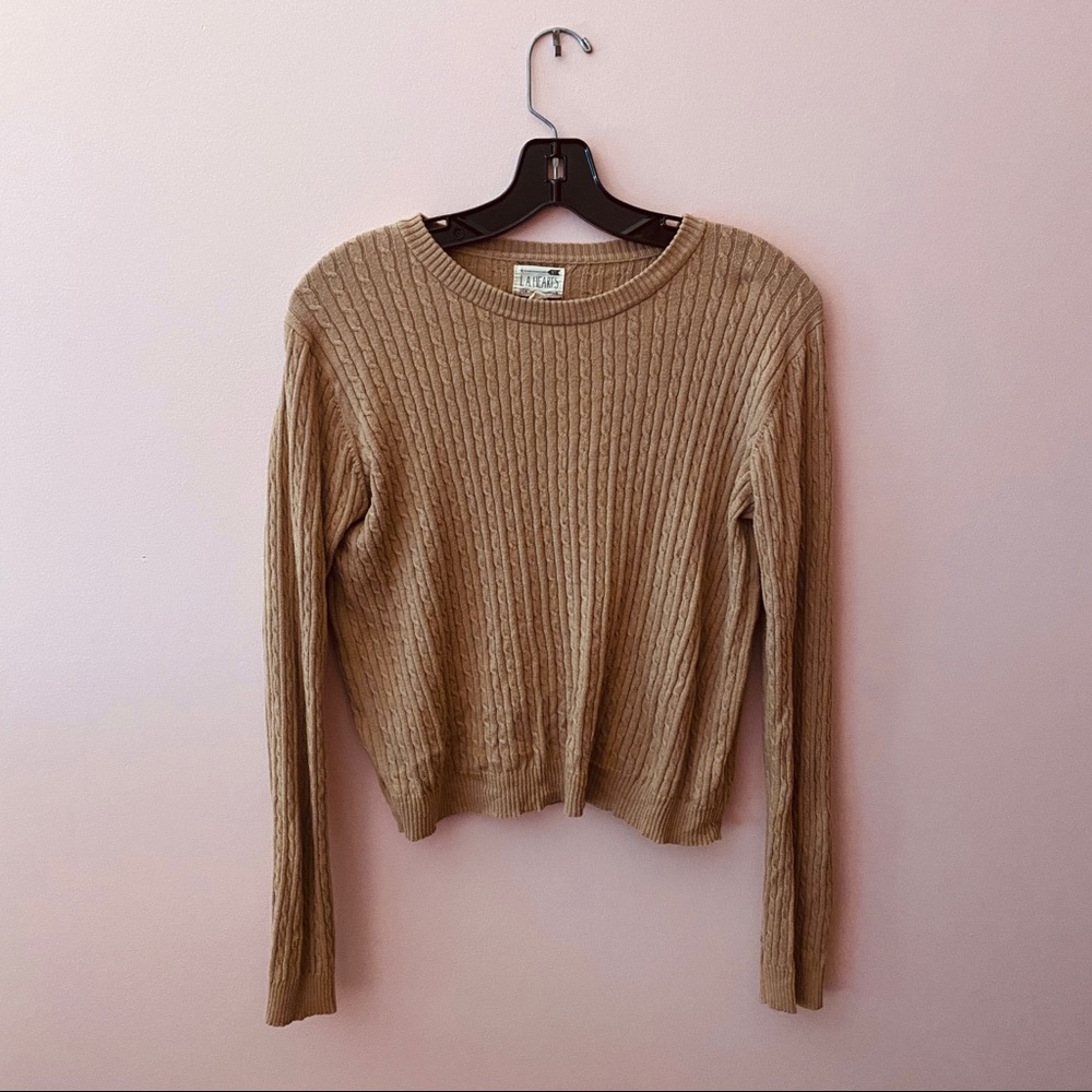 PacSun Cable Knit Sweater Tan